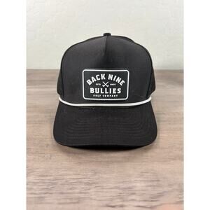 Back Nine Bullies Black Lightweight Golf Snapback Golf Hat EUC